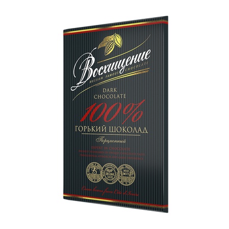 Portion bitter chocolate "Voshishlenie" 100% cocoa, 100g