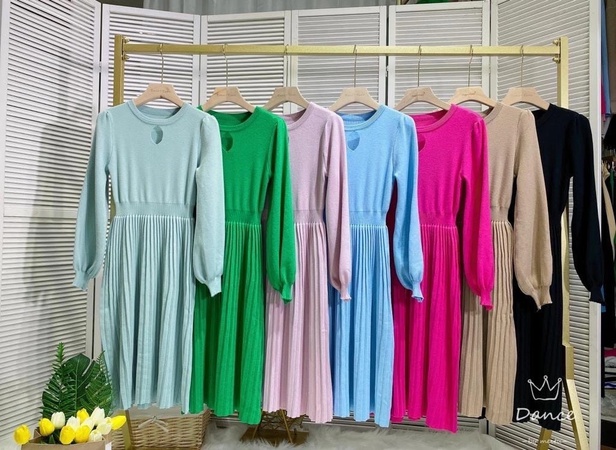 فستان محبوك. أسفل Pleserovka. معيار الحجم. الصين 🇨🇳