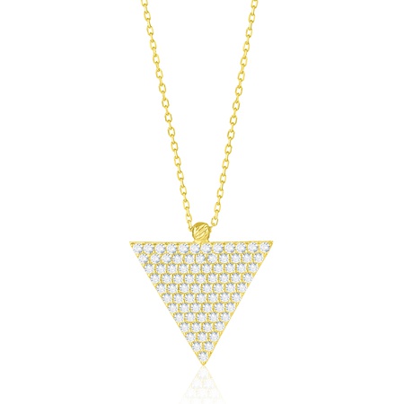Even & Pétra 14 Ayar Altın Taşlı Üçgen Kolye