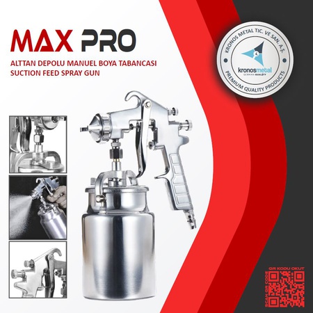 Kronos Metal MaxPro Üstten ve Alttan Hazneli Manuel Boya Tabancaları