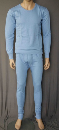 Белье нательное теплое серо-голубого цвета