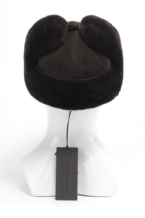 Шапка из замши с бобром 101285