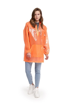 Orange Transparent Raincoat