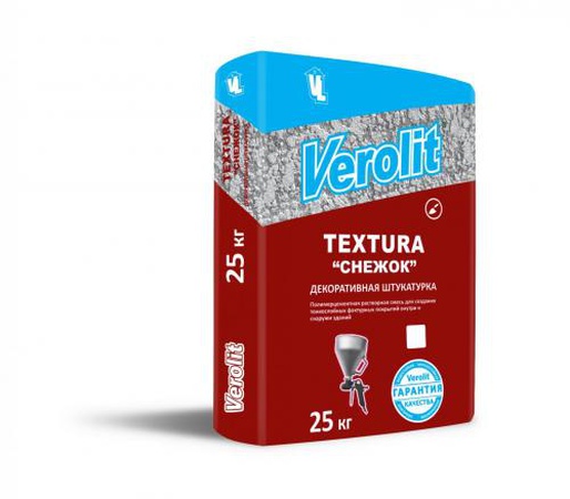 Штукатурка декоративная “Verolit TEXTURA СНЕЖОК” (более 30 расцветок) - 25 кг.