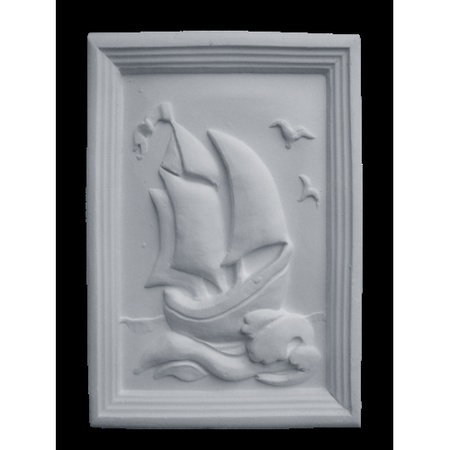 Plaster panel for coloring Sailboat (D175 * Sh1