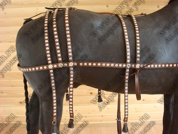 Шлея выездная коричневая