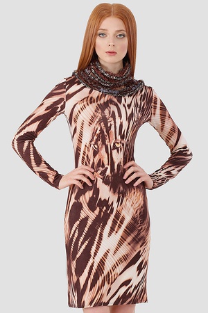 211-5577 elbise kahverengi kaplan