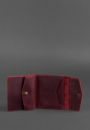 Женский кожаный кошелек 2.1 бордовый Crazy Horse