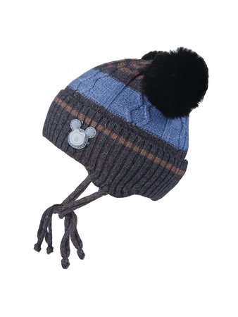 Yeni doğanlar için bağcıklı örme şapka