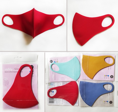 Маски Питта многоразовые из неопрена в индивидуальной упаковке