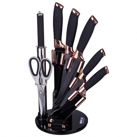 Набор ножей (8пр) с силиконовыми ручками на пласт.