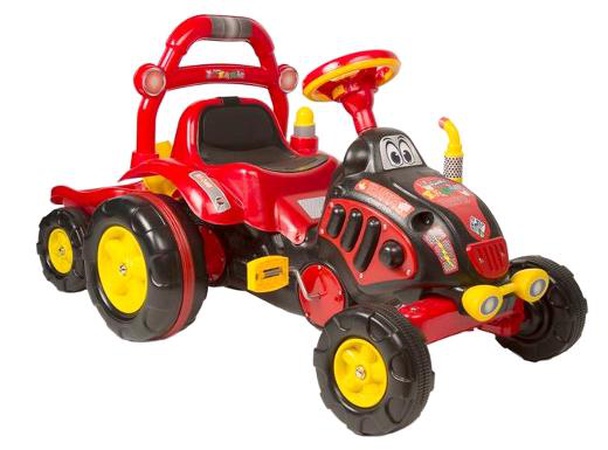 Трактор с прицепом ПЕДАЛЬНЫЙ (с лопаткой и граблям