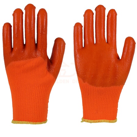 Перчатки против масла из ПВХ, покрытие полиэстер на ладони и пальцах