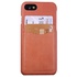 IPhone için açık kahverengi deri kılıf.
