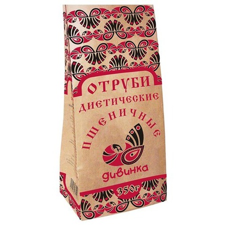 Отруби пшеничные, Дивинка, крафт-пакет, 350 г