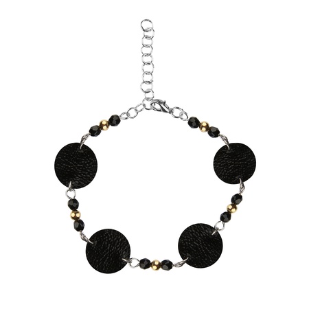 W-K-ZR-103 Deri bileklik, kolye,küpe kombin