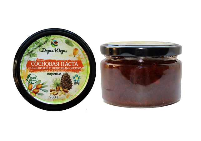 Сосновая паста с облепихой и кедровым орехом из Сибири (ХМАО-ЮГРА) 250 гр