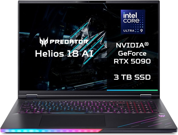 acer Predator Helios 18 AI Notebook Gaming, Intel Core Ultra 9 275HX 3 TB SSD, Display 18" WQUXGA IPS Mini LED