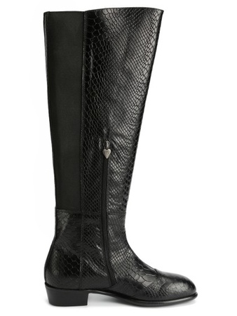 Черные сапоги под питона (широкая голень) s153