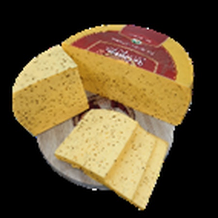 Russian new Young cheese with cumin