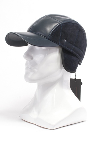 Бейсболка из кожи и замши 821303
