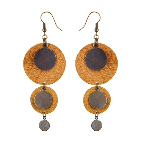 W-127  кожаные серьги