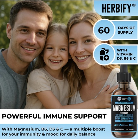 Капли с магниевым комплексом — глицинат магния, жидкий цитрат, L-треонат, комплекс с витамином D, витамином B6, витамином C — калиевая добавка для поддержки мышц, настроения, сердца и нервов — сделано в США — 4 унции