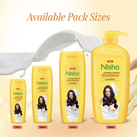 Nisha Egg Protein Shampoo for Women & Men 650 ml For Strong, Smooth & Shiny Hair, Frizz Control, Deep Nourishment