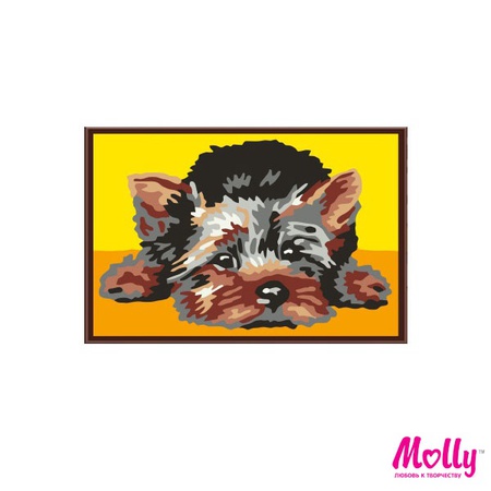 Раскраска по номерам Лохматый щенок