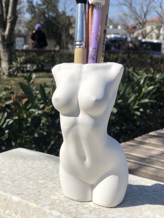 Кашпо декоративное / Органайзер / Подарок статуэтка для декора из гипса