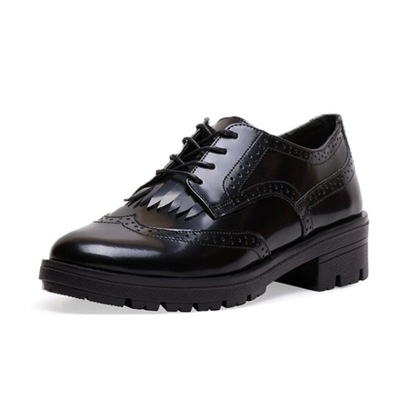 Emmelie Delage black genuine leather brogues