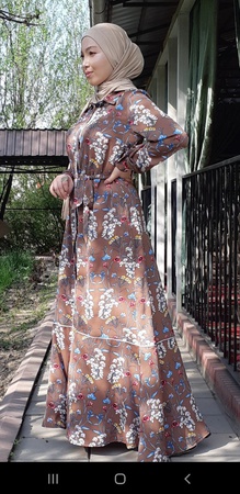 Платье рубашка, отделкой "кантик" с воланом