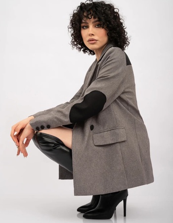 Пиджак оверсайз удлиненный с поясом