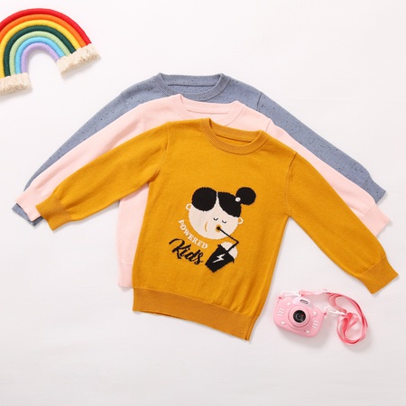 Осенне-зимний детский свитер, теплая забавная милая толстая детская верхняя одежда без подкладки