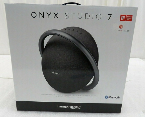 Harman Kardon Onyx Studio 7 Bluetooth Kablosuz Taşınabilir Hoparlör - 8 Saat Müzik Çalma Süresi - Gri - Siyah