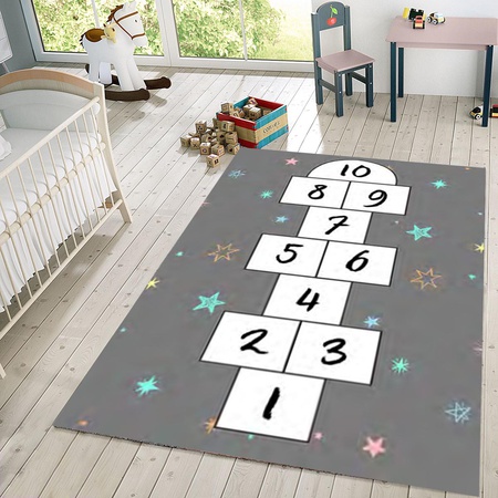 Нескользящая основа с цифровой печатью, Моющаяся ткань из перьев жеребенка, коврик для детской комнаты