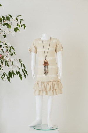 Платье в клетку с коротким рукавом