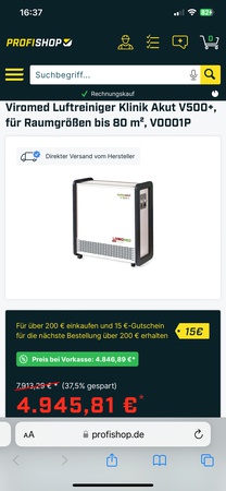 Профессиональный стерилизатор воздуха и поверхностей Viromed Klinik Akut V500+