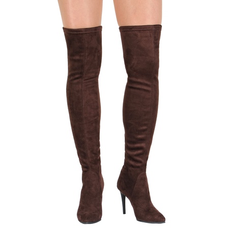 Женские ботфорты, стрейч <G6971>