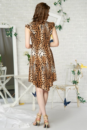 19-2485 Elbise leopar