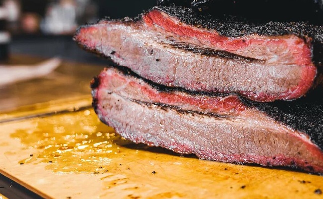 Brisket-stewed beef brisket for 18 hours in a smoker