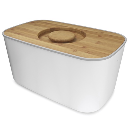 ХЛЕБНИЦА СТАЛЬНАЯ С РАЗДЕЛОЧНОЙ ДОСКОЙ ИЗ БАМБУКА