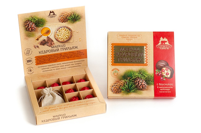 Мягкий кедровый грильяж с ягодами в коробке 120гр (на выбор)/ Ассорти/  *Бонус: травяной чай в подарок!