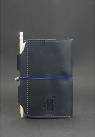 Кожаный блокнот (Софт-бук) 3.0 синий