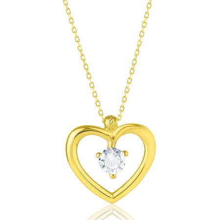 Колье-сердце Even & Pétra из 14-каратного золота с одним камнем