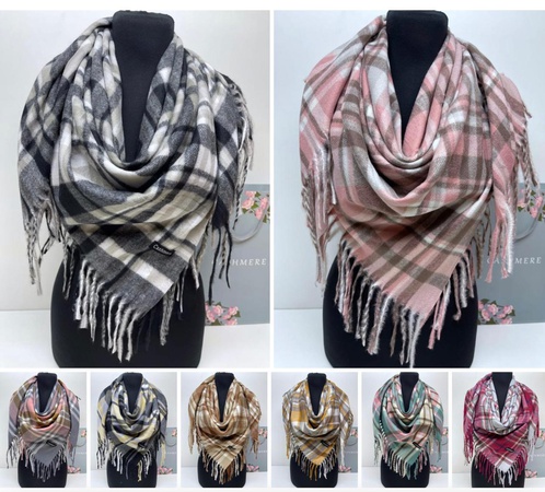 Платки кашемир клетка