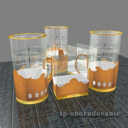 Островной павильон из стекла и дсп (посуда)