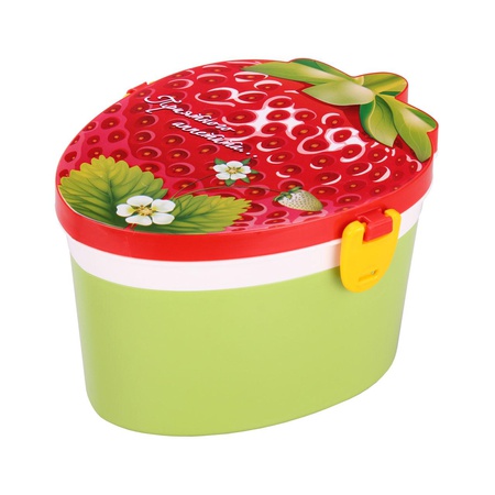 Контейнер "Клубника" (люкс) со вставкой (зеленый)