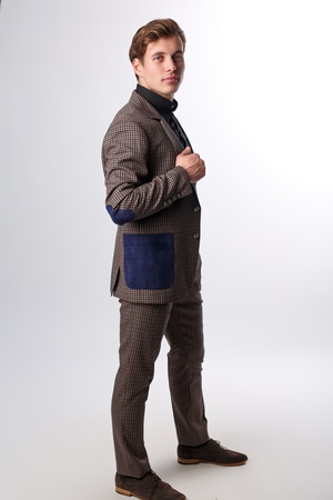 Костюм с замшевыми вставками