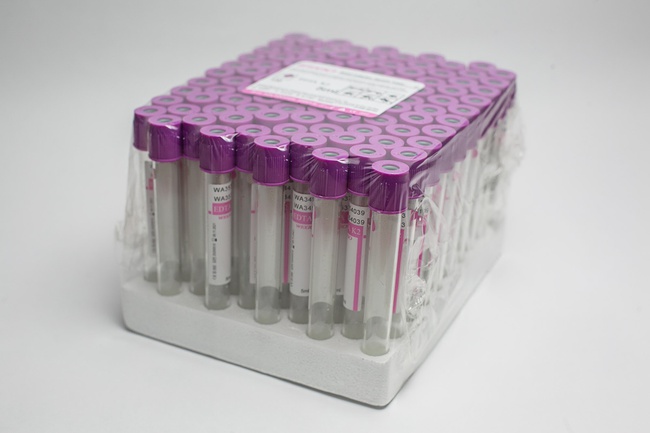 Vakutainer with lilac cap EDTA K2 2ml, 3ml, 4ml, 5ml, 6ml, 9ml.